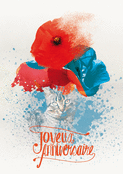 Chat anniversaire avec fleurs &eacute;clatantes